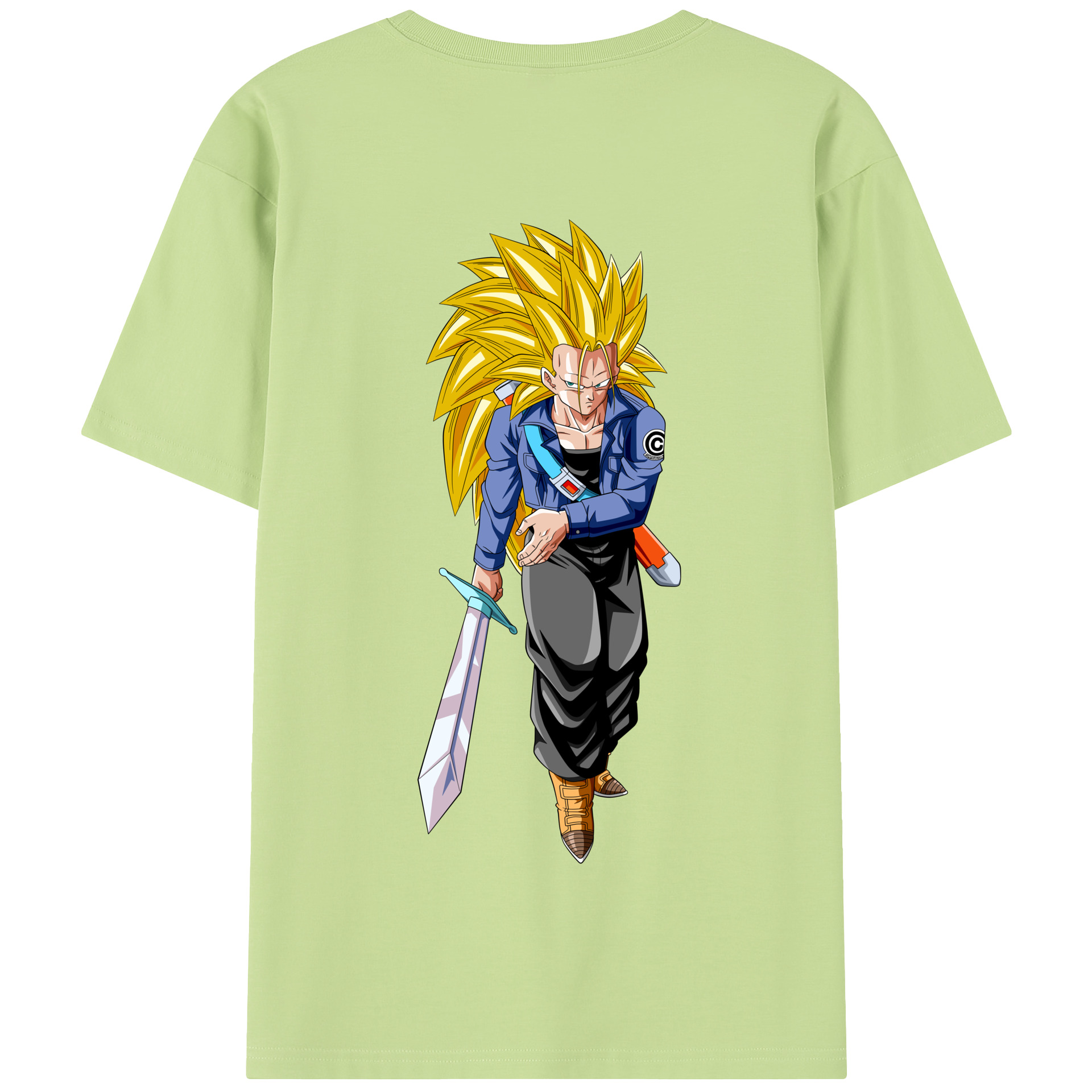 （画像用） ドラゴンボール トランクス（Torankusu）DRAGON BALL Trunks 綿100％半袖Tシャツ（背面プリント）